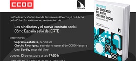 Pamplona/Iruña: presentación de 'Los sindicatos y el nuevo contrato social'