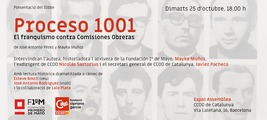 Barcelona: ​presentació del llibre 'Proceso 1001. El franquismo contra Comisiones Obreras'